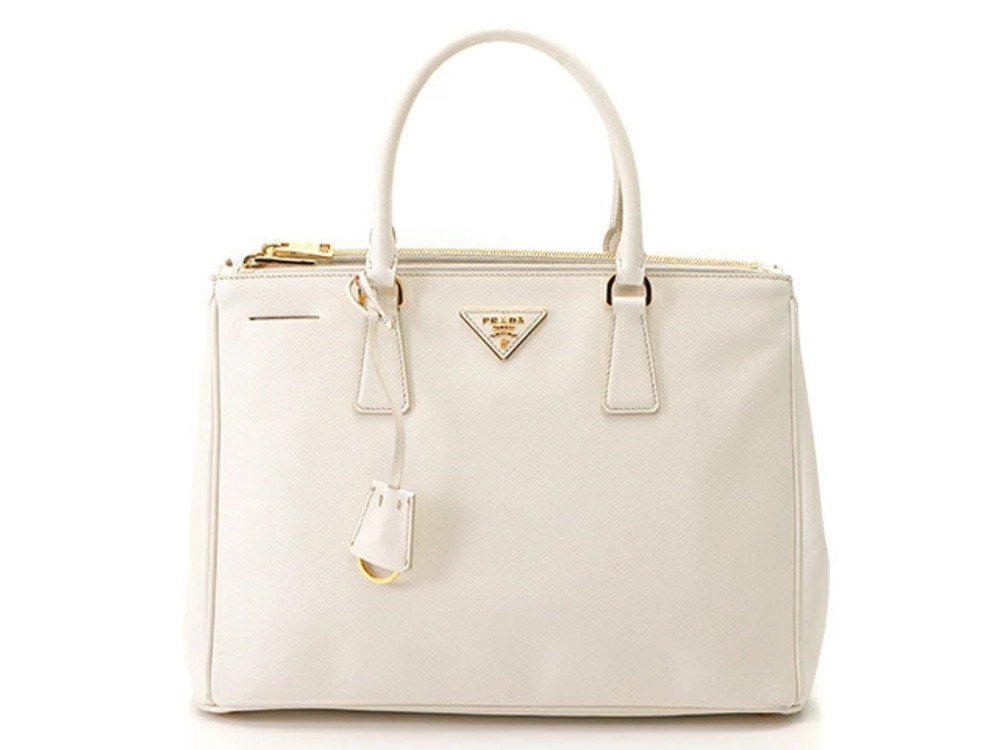 Prada Saffino Handbag Calfskin Bianco Ivory White
